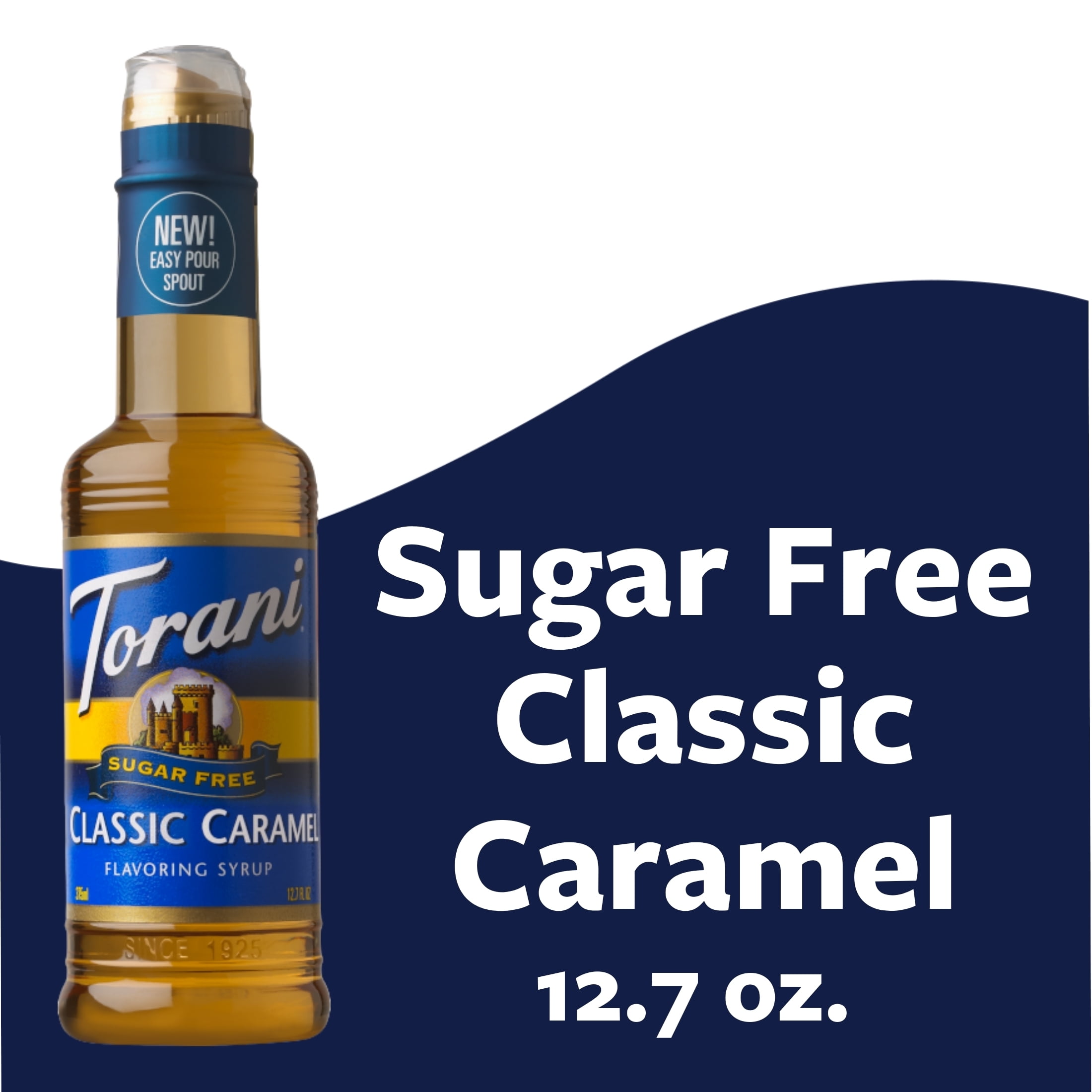 Torani Sugar Free Classic Caramel Syrup, Zero Calorie, Authentic Coffeehouse Syrup, 12.7 oz