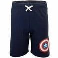thumbnail image 2 of Marvel Avengers Superheroes Boys Character Lightweight Short Sleeve Hoodie T-Shirt & Shorts Athleisure Short Set (Captain America, Sizes 2T-16), 2 of 4