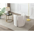 thumbnail image 4 of Guyou Modern Barrel Side Chair, Cute Upholstered Velvet Accent Chair with Back for Living Room Bedroom Children's Room Reception Room, Cream, 4 of 9