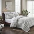 thumbnail image 7 of BNM Plaid Flannel Cotton Duvet Set, Twin, Charcoal, 7 of 7