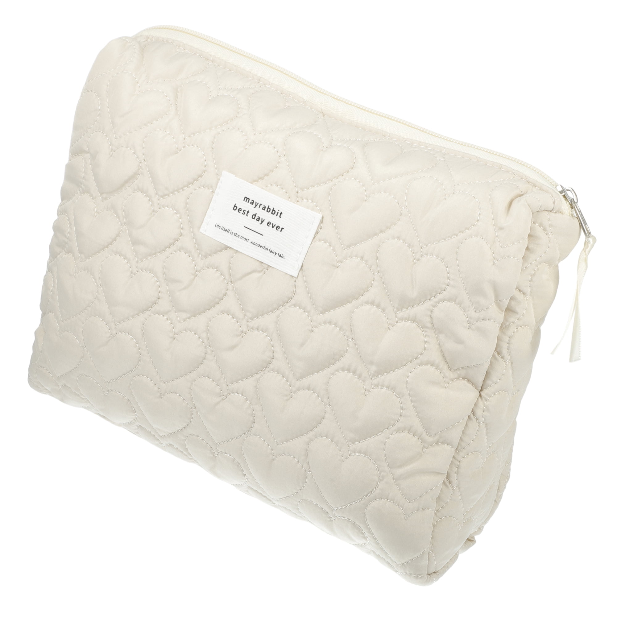 Unique Bargains 1Pc Women Portable Heart Storage Makeup Bag for Vacation Camping Khaki