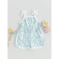 thumbnail image 2 of Bagilaanoe Newborn Baby Girls One-pieces Flower Print Sleeveless Jumpsuit 6M 12M 18M 24M 3T 4T Kids Romper Casual Clothing, 2 of 8