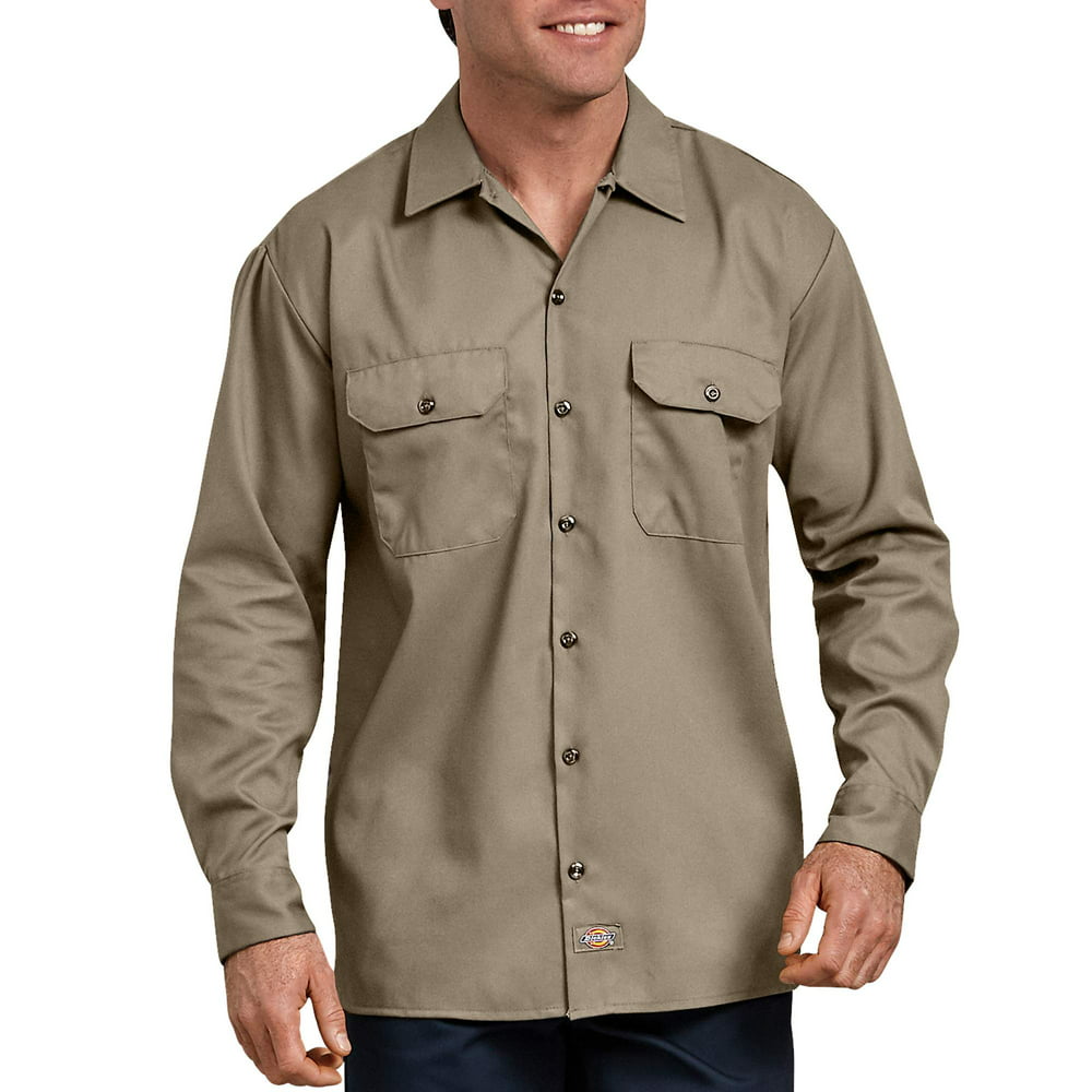 Dickies - Men's FLEX Long Sleeve Twill Shirt - Walmart.com - Walmart.com