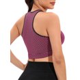 thumbnail image 4 of SAYFUT Seamless Sports Bra for Women Middle Impact Racerback Running Workout Yoga Crop Tops, 4 of 7