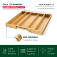 thumbnail image 5 of ROYAL CRAFT WOOD Organizador de cajones de cocina de bambú de lujo – Organizador de utensilios expandible para cajón – Soporte para utensilios y cubiertos y bandeja para cubiertos (natural 19.6" x 17", 5 of 5