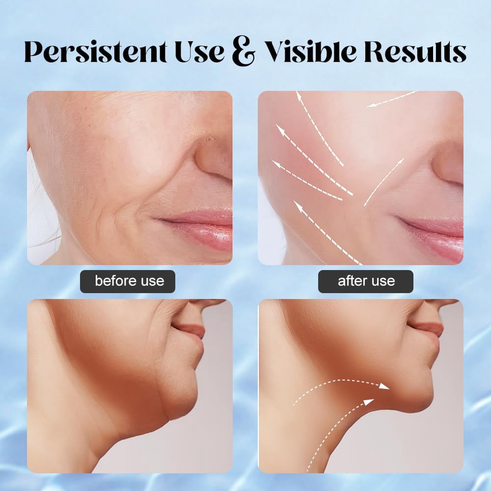 Aubiu Neck Face Massager, Face Sculpting Tool, 3 Modes and Vibration Facial Massager for Double Chin Wrinkle, Daily Home Use