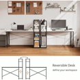 thumbnail image 4 of Computer Desk With 4 Tiers Shees 39 Inch Sturdy Table With Reversible Bookshelf For Home Office Study Tower Desk For Small Space Industrial Modern Style White, 4 of 5