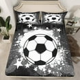 thumbnail image 2 of jejeloiu Football Sports Bed Sheets,White Splatter Ink King Sheets,Boys Socer Game Sheet Set,Lightweight Room Decor,4 Pieces, 2 of 7