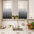 thumbnail image 3 of 3 Piece Kitchen Curtains and Valances Set Grey Ombre Cafe Curtains 36 Inch Length Contemporary Gradient Abstract Art Valance & Tier Curtain for Living Room Bedroom Small Window 54"x18"+27"x36"*2, 3 of 6