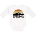 thumbnail image 3 of Inktastic Seattle Washington Skyline Sunset Boys or Girls Long Sleeve Baby Bodysuit, 3 of 5