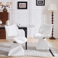thumbnail image 3 of White Faux Leather Swivel Dining Chair with High Back | Modern Upholstered Comfortable Seat, Available in Multiple Sets for Dining Room, 3 of 9