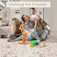 thumbnail image 6 of 10x13 Area Rugs for Living Room & Bedroom, Low Pile Vintage Retro Print, Soft Machine Washable Carpet, Non-Slip for Home Office Decor (Beige), 6 of 8