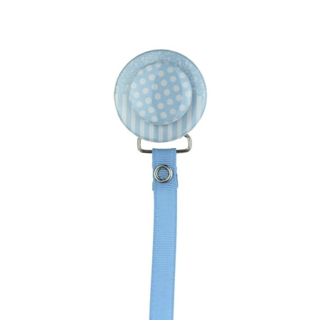 Layette Damask Stripes & Polka Dot 3D Pacifier Clip