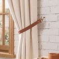 thumbnail image 3 of Deago Faux Leather Curtain Tie Backs Attach to Wall, Outdoor Drape Holder Holdbacks Tiebacks with Hooks for Home Offic Living Room Bedroom, Set of 2, Brown, 3 of 8