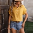 thumbnail image 3 of Zoeecloth Womens Shirt V Neck Button down Shirt Loose Casual Summer Short Sleeve Top Blouses with Pockets S--XXL, 3 of 9