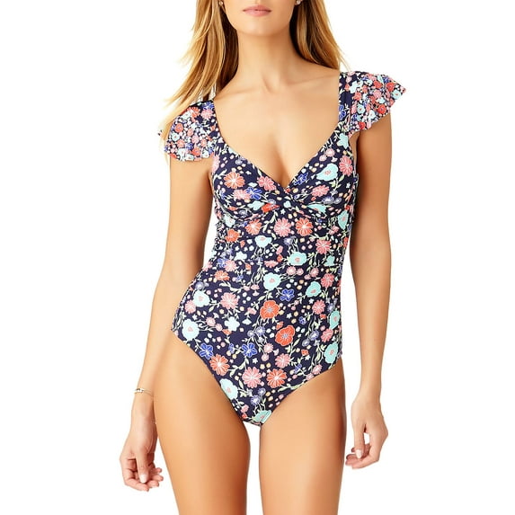 One-Piece Flounce-Sleeve Swimsuit