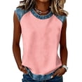 thumbnail image 2 of Domuza Woman's July Of 4th Shirts Usa Flag Graphics Sleeveless Top Casual Grew Neck T Shirts 2026 Summer Trendy Clothes Pink XL, 2 of 6