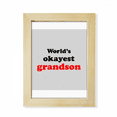 thumbnail image 1 of World's Okayest Grandson Best Quote Desktop Adorn Photo Frame Display Art Painting Wooden, 1 of 3