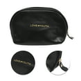 thumbnail image 4 of Unique Bargains 1 Pc Semicircular Drawstring Makeup Bag for Vacation Business Travel PU Black, 4 of 6