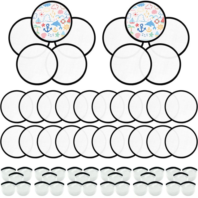 Juego de ventiladores V-chen con forma de disco volador plegables, 30 unidades, 25 cm, color blanco