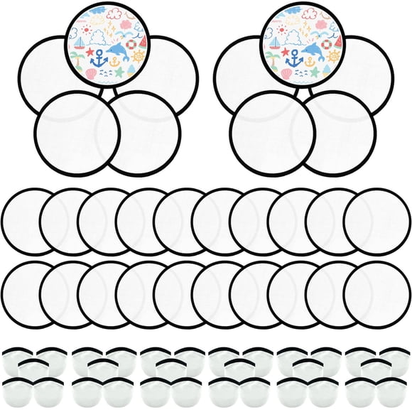 Juego de ventiladores V-chen con forma de disco volador plegables, 30 unidades, 25 cm, color blanco