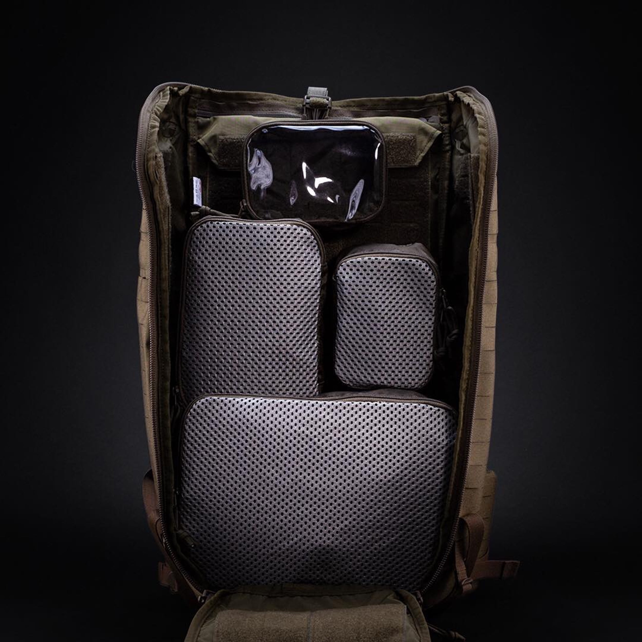 Tasmanian Tiger Modular Pouch Set, Tactical Packing Cubes, Zipper Gear Organizers, Coyote