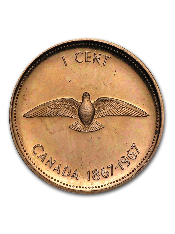 1967 Canada Copper Cent Flying Dove BU/Prooflike