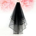 thumbnail image 2 of Troglfold black veil 1pc Bride Wedding Veil Retro Black Long with Ribbon Border for Women Ladies (Black), 2 of 10