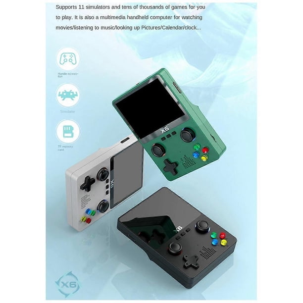 Consola de juegos portátil X6 para dos personas con pantalla IPS de 3,5 pulgadas, 11 simuladores, regalo ideal para niños.