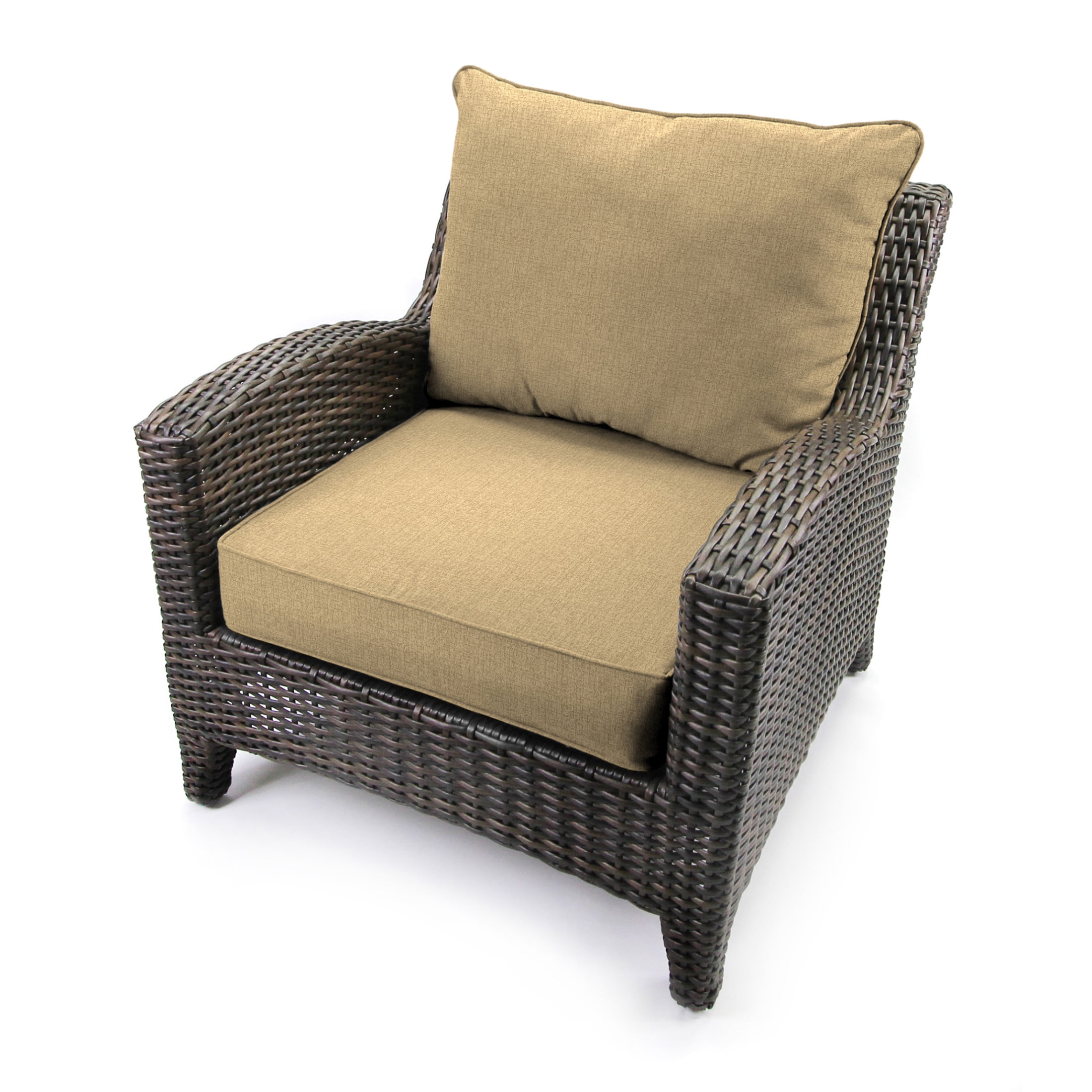 Jordan Manufacturing 46.5" x 24" McHusk Birch Beige Crosshatch Rectangular Outdoor Deep Seat Chair Cushion Set with Welt