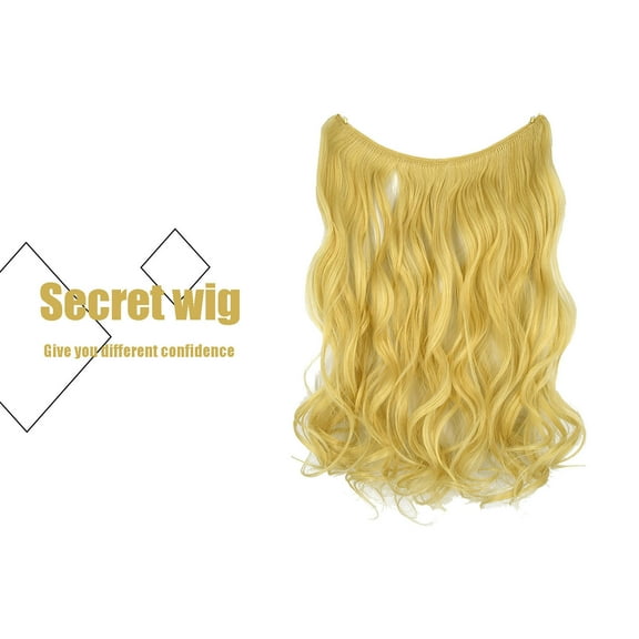 LEHOZIHEQ Hair Extensions, 20 Inch Invisible Wire Hair Extensions, Adjustable Long Wavy Hair Extensions Synthetic Upgrade 4 Secure Clips in Hairpieces 20 Inch