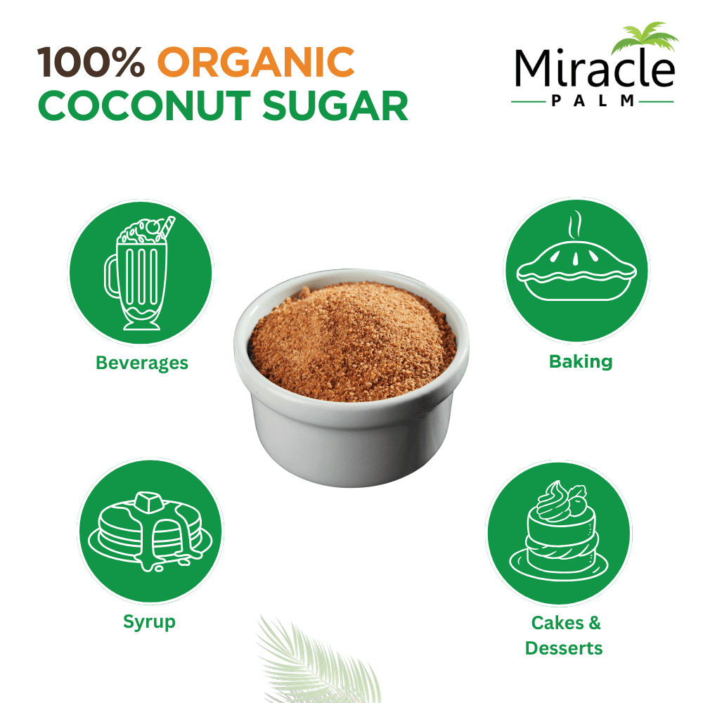 Miracle Palm Organic Coconut Sugar, Gluten Free, Non GMO, USDA Organic - 10 lbs Box (Pack of One)