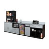 Coffee Kitchen Lunch Break Room Furniture Cabinets FULLY ASSEMBLED Ready To Use 5pc Group Model 3494 Color Espresso/Silver Metallic - INSTANTLY create your new Break Room!!! (Includes Furniture ONLY).