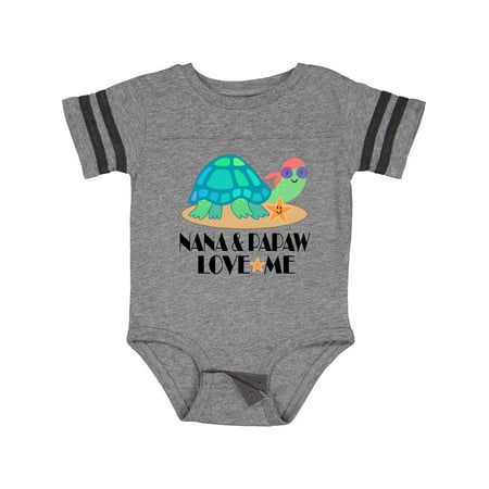 

Inktastic Nana and Papaw Love Me Grandchild Turtle Gift Baby Boy or Baby Girl Bodysuit