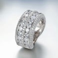 thumbnail image 3 of Luxury Wedding Band 925 Silver Rings Cubic Zircon Women Party Jewelry Sz 6-10, 3 of 6