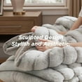 thumbnail image 4 of Fluffy Comforter Set Queen - Faux Fur Comforter Queen Size Khaki, Soft Shaggy Bedding Comforter Sets, Winter Warm Luxury Fuzzy Bed Set 3 Pieces, 1 Comforter and 2 Pillowcases, 4 of 7