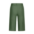 thumbnail image 6 of RPVATI Khaki Bermuda Shortswomen Casual Pull on Trendy High Waisted Shorts with Pockets Vacation Stretch Twill Walking Business Chino Shorts Green L, 6 of 8