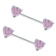 thumbnail image 5 of Pendiente de joyería para el cuerpo Yinane de pezón cristal de circonita acero inoxidable Rosa / Púrpura Rosado, 5 of 5