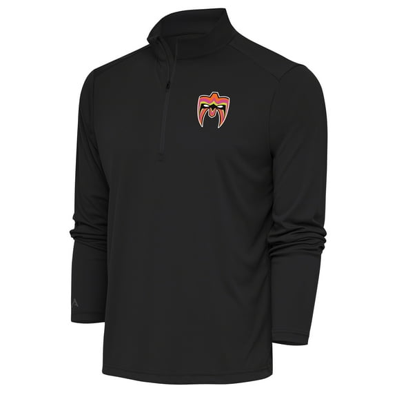 Men's Antigua  Heather Black The Ultimate Warrior Tribute Quarter-Zip Pullover Top