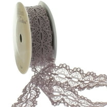 7/8" Ribbon Hole Lace Trim Cocoa 5 Yard