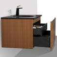 thumbnail image 2 of George William Cabinetry Contemporary Wall Hung Bathroom Vanity Set With Black Quartz Sand Integrated Single Sink, 2 of 6