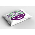 thumbnail image 2 of Ambesonne Thistle Pillow Sham 2 Pack, Celtic Knot Basket Form, 26"x20", Shamrock Green Violet, 2 of 3