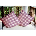 thumbnail image 3 of 16" x 16" Simply Daisy Gingham Plaid Polyester Indoor/Outdoor Pillow, Orchid Qty 1, 3 of 6