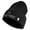 Black, variant on US Space Force Grey Letter Logo Embroidered 12 Inch Solid Knit Cuff Long Beanie Made in USA - Black OSFM