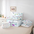 thumbnail image 6 of jejeloiu Colorful Cartoon Birds 7pcs Bedding Comforter Set,Kawaii Flying Animals Queen Bedding Sets For Boys Girls Reversible, 6 of 8