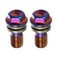 thumbnail image 1 of 2 Juegos Universal Motocicleta Freno Línea Tubo Accesorios M10x1,25 Principal Cilindro Hueco Tornillo con Arandelas Inoxidable Acero Titanio Azul, 1 of 7