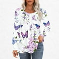 thumbnail image 2 of PuLe Women's Top Long Sleeve Shirts for Women Fall Tops Dressy Casual Blouses Pleated Scooped Neck Tunic Tops for Leggings ﻿, 2 of 5