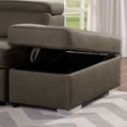 thumbnail image 4 of Furniture of America Rennsa Upholstered Tufted Fabric Light Brown Storage Ottoman, 4 of 6