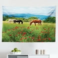 thumbnail image 1 of Horses Tapestry, Camargue Horses in Water Oldest Breed Southern France Origin Photo, Fabric Wall Hanging Decor for Bedroom Living Room Dorm, 2 Sizes, White Beige, by Ambesonne, 1 of 1