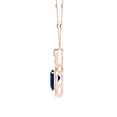 thumbnail image 2 of ANGARA Natural Inverted Pear Sapphire Necklace with Diamonds in 14K Rose Gold for Women (Size-7x5mm) | September Birthstone, Anniversary, Jewelry Gift for Women | Natural Blue Sapphire Necklace, 2 of 8